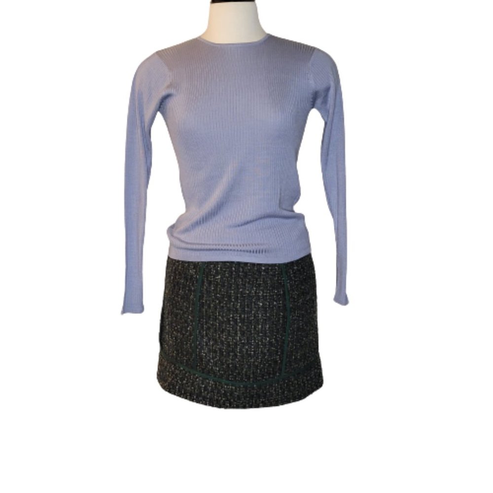 Melange 100% Silk, Sky Blue Long Sleeve Crew Neck Sweater, SIZE M, NWOT